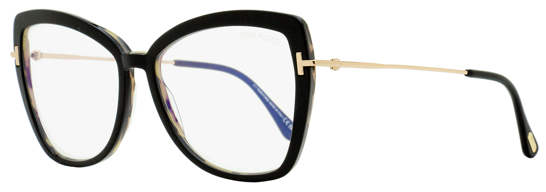 Tom Ford Damen Butterfly Brillen TF5882B 005 Schwarz/Gold 55mm
