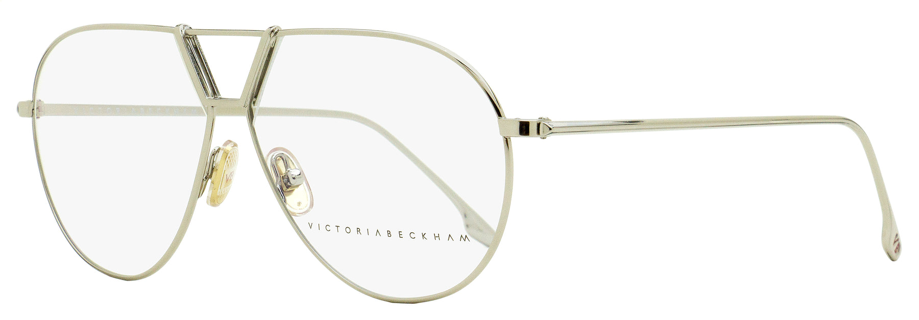 Victoria Beckham Damen Aviator Brillen VB2106 040 Silber 58mm