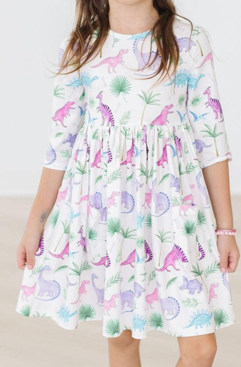 Dino Darling 3/4-Ärmel Tasche Twirl Kleid