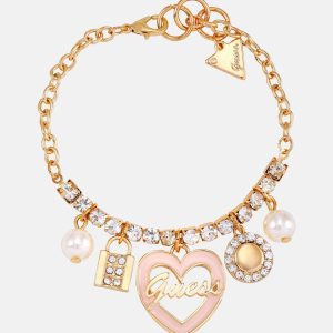 Goldfarbenes Logo-Herz-Armband-Box-Set