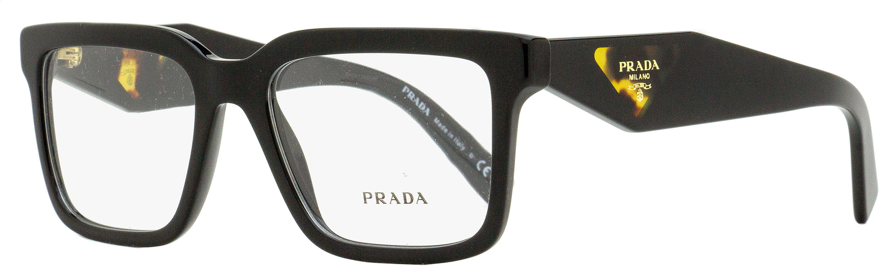 Prada Herren Rechteckige Brille VPR 10Y 1AB-1O1 Schwarz 52mm