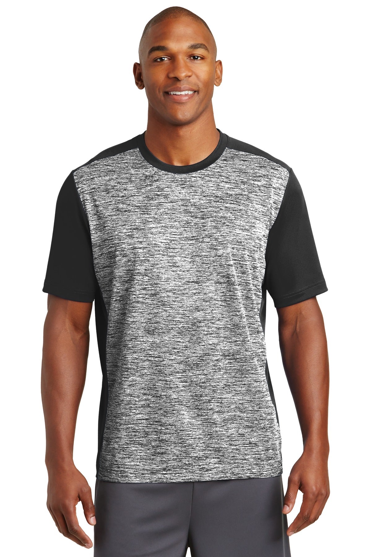 Sport-Tek Herren PosiCharge Elektrische Heather Colorblock T-Shirt ST395