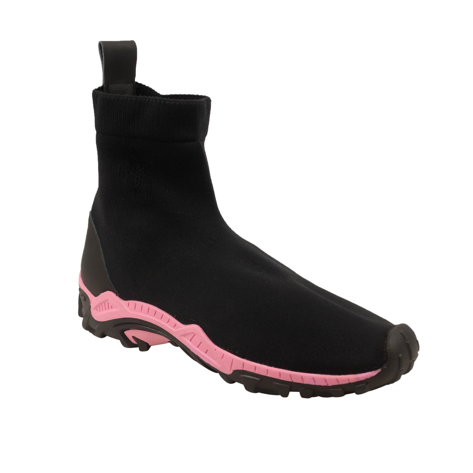 Schwarze und rosa Flyknit Stiefel