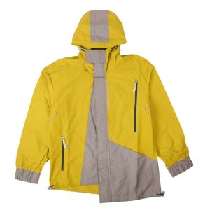 A-COLD-WALL * Damen gelb und grau asymmetrische Kapuzenwindjacke