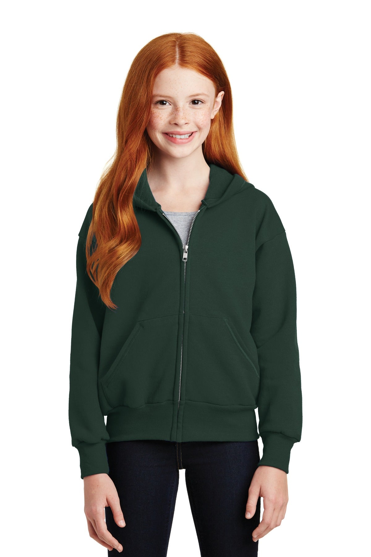 Hanes Jugend EcoSmart durchgehender Reißverschluss mit Kapuze Sweatshirt P480