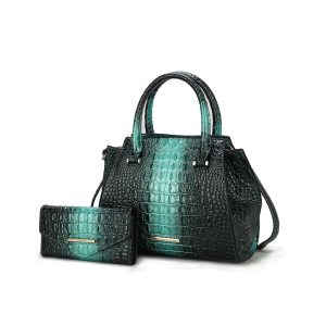 Bently Croc-Embossed Tragetasche & Geldbörse Set Handtasche von Mia K