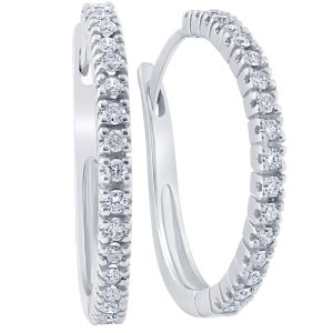 1/2 cttw Diamant Hoops in 10K Weiß oder Gelbgold 1