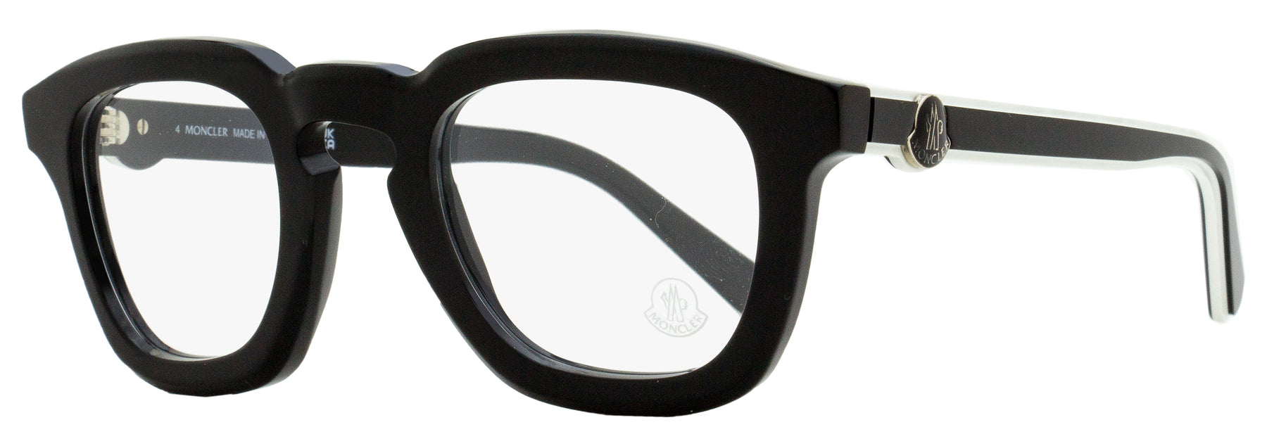 Moncler Herren Sonnenbrillen mit dickem Rand ML5195 001 Schwarz/Weiß 48mm