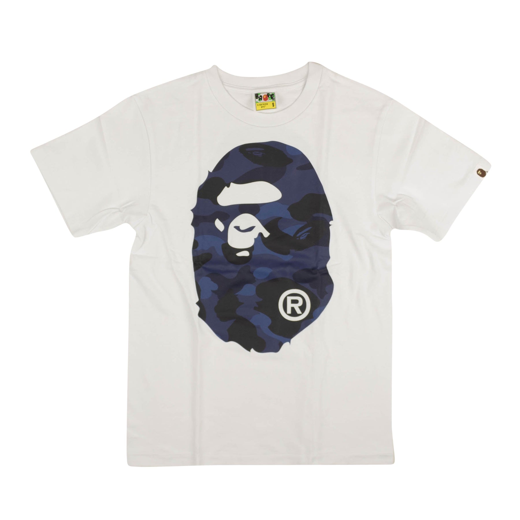 Weiß Blau Camo Logo Kurzarm-T-Shirt