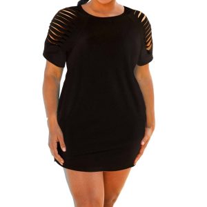 Jersey-Cover-Up-Kleid in Übergröße in Schwarz 7605028716604