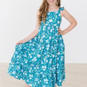 mit Blumenmuster Breeze Rüschen-Maxikleid