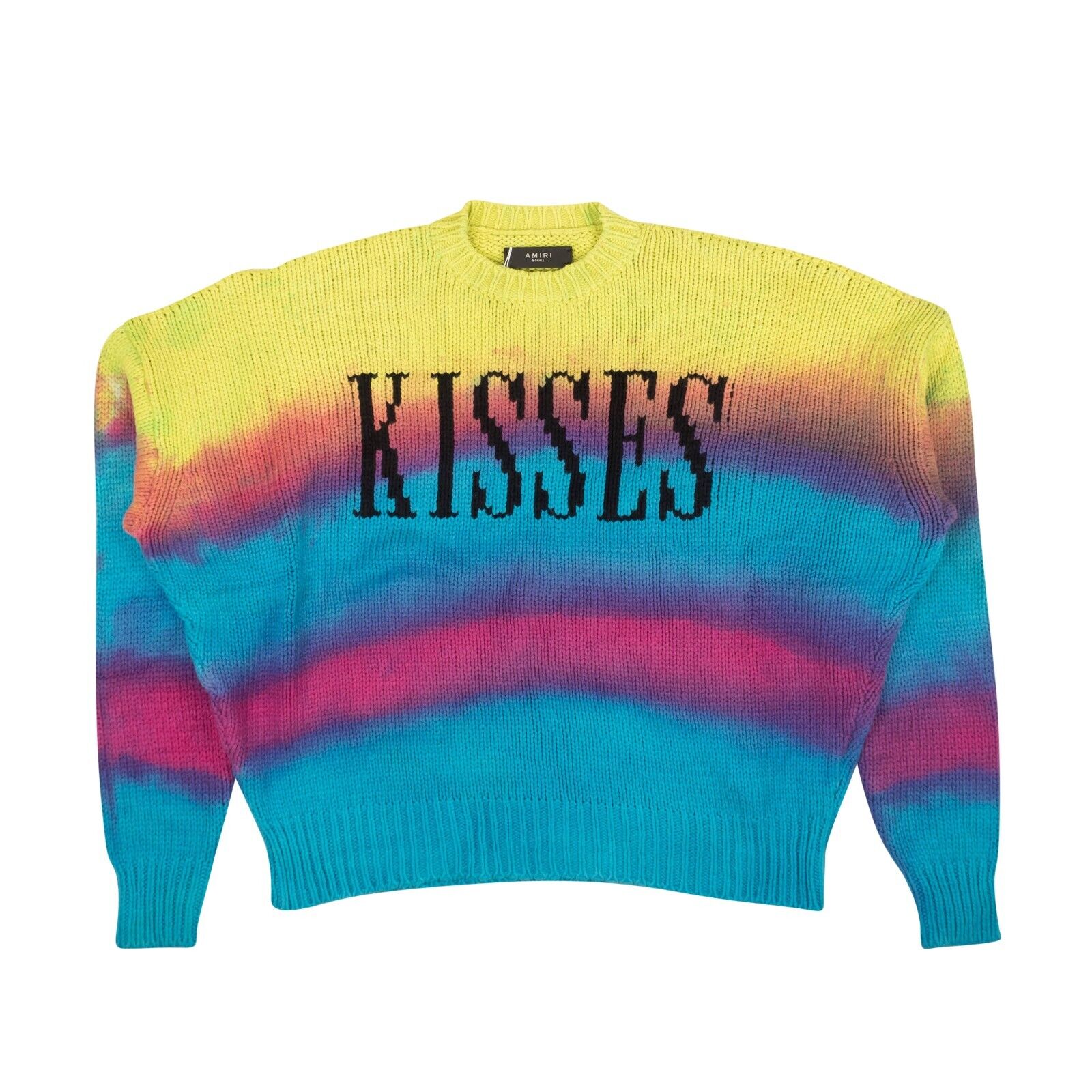Mehrfarbig Küsse grob Strickpullover