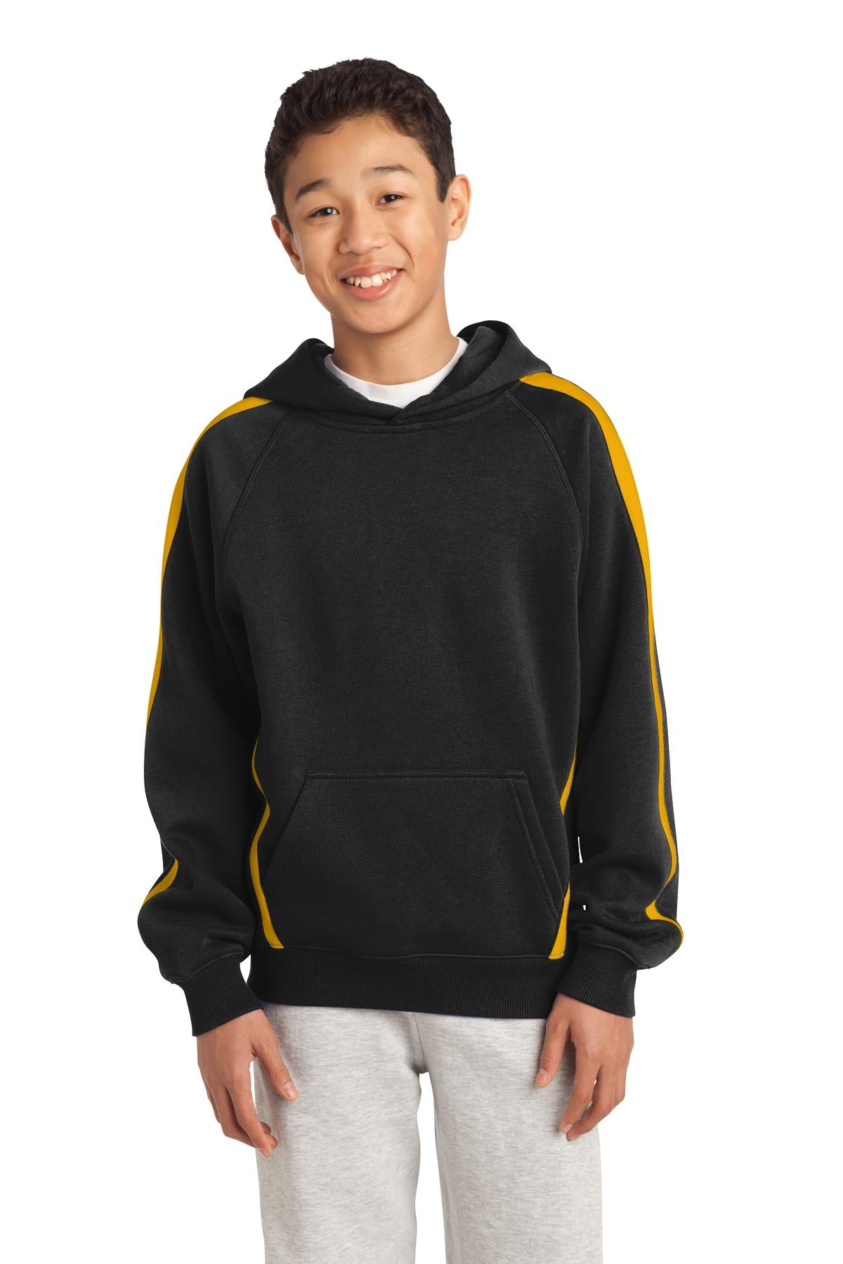 Sport-Tek Jugend Ärmel Streifen Pullover mit Kapuze Sweatshirt YST265