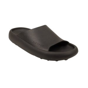 Schwarze Slider-Sandalen mit Logo