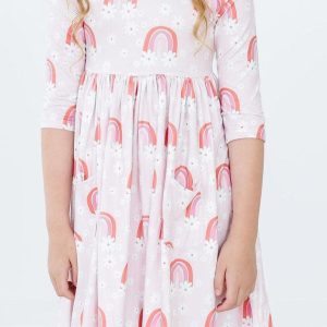 Fun & Flowers Twirl-Kleid mit 3/4-Ärmeln und Taschen