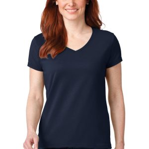 Anvil Damen T-Shirt aus 100% gekämmter Baumwolle mit V-Ausschnitt. 88VL