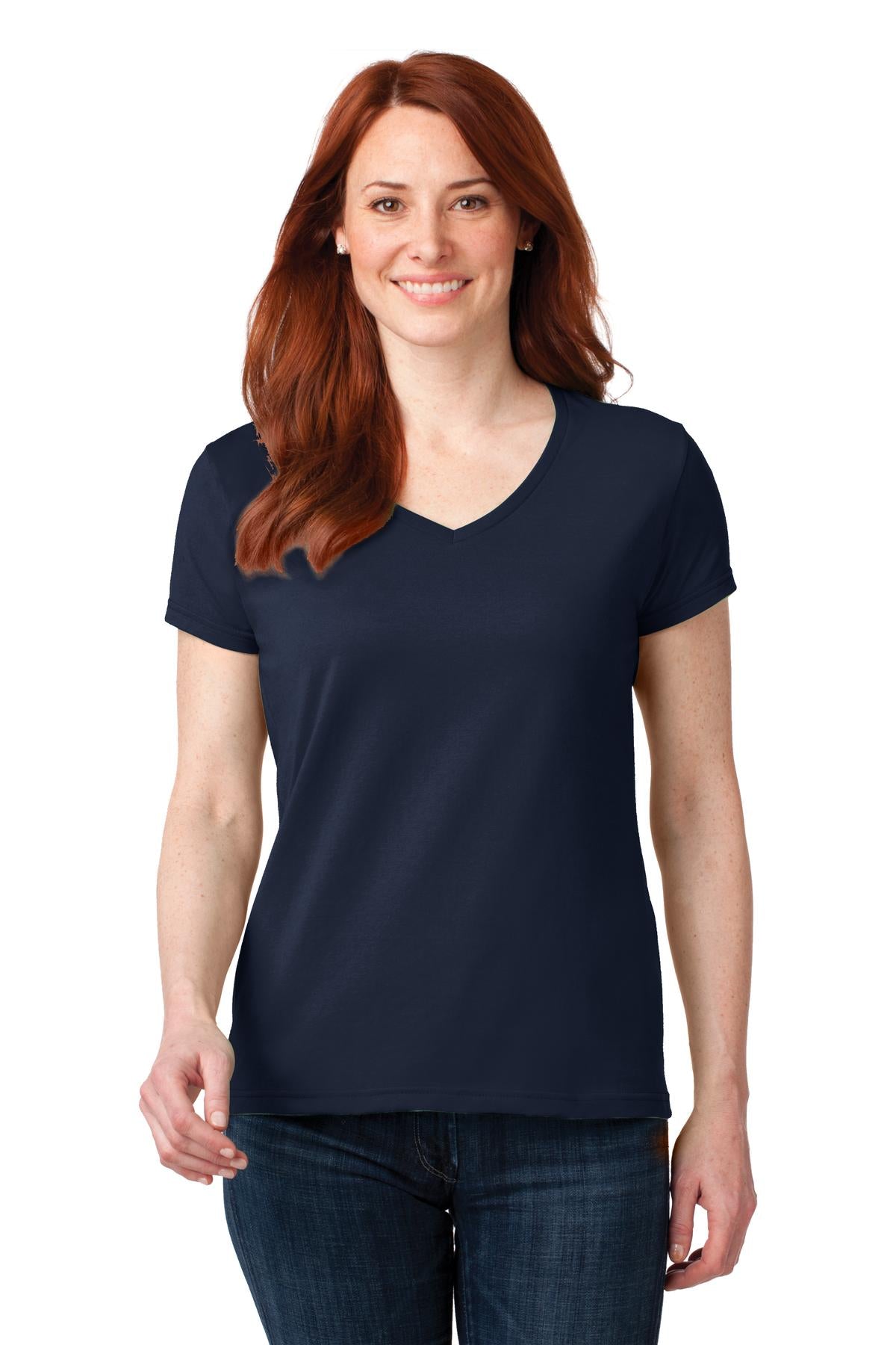Anvil Damen T-Shirt aus 100% gekämmter Baumwolle mit V-Ausschnitt. 88VL