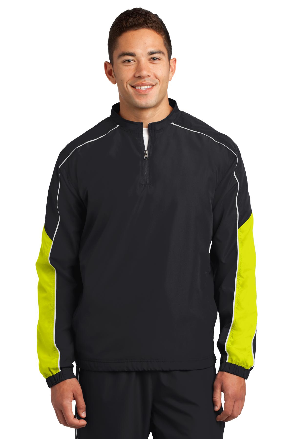 Sport-Tek Herren Piped Colorblock 1/4-Zip Wind Hemd JST64