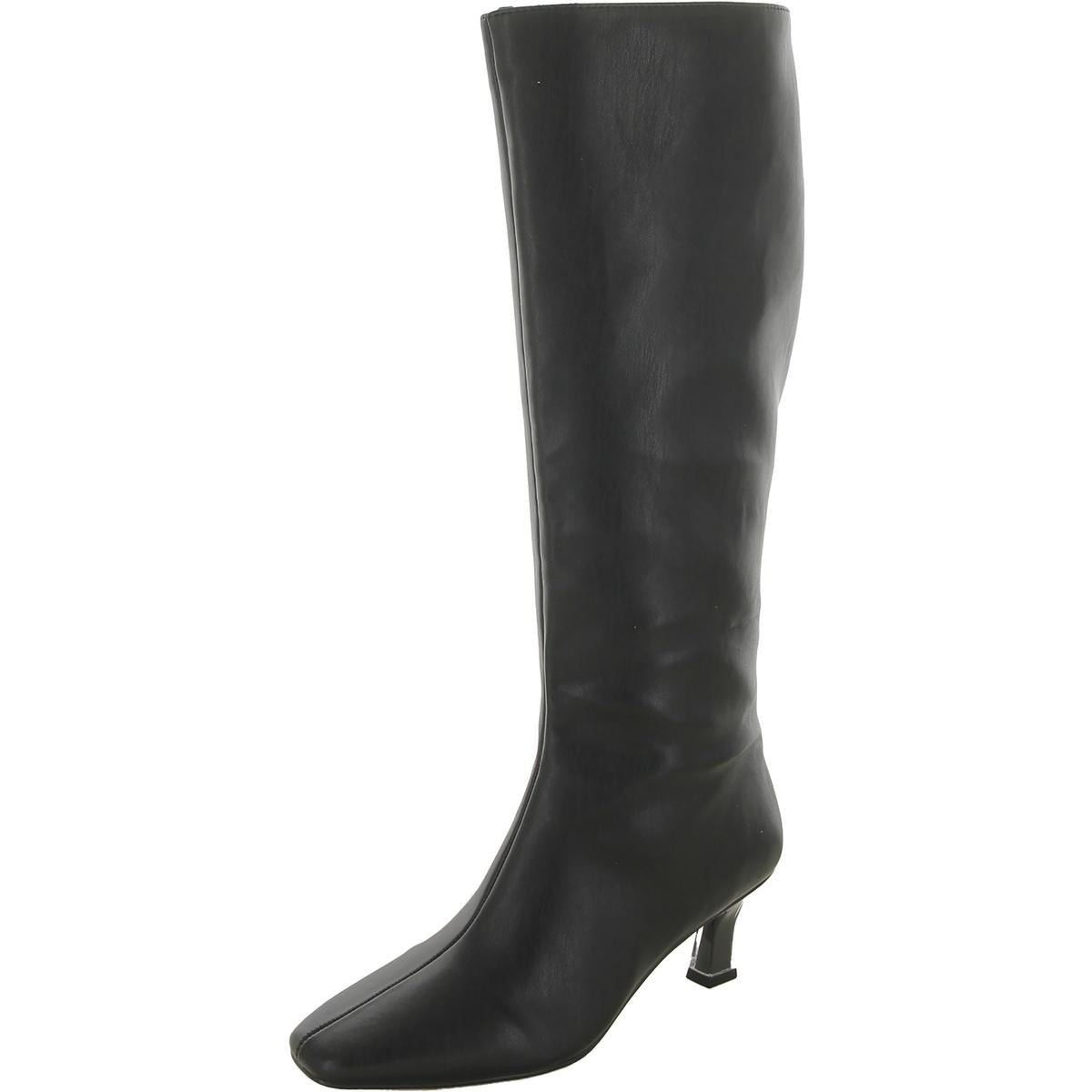Die Zaharrah Imitat Leder quadratisch Toe Kniehohe Stiefel