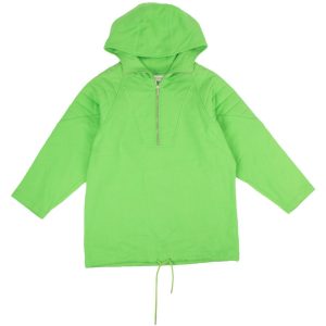 Grüner Balaclava Kapuzenpullover mit halbem Reißverschluss