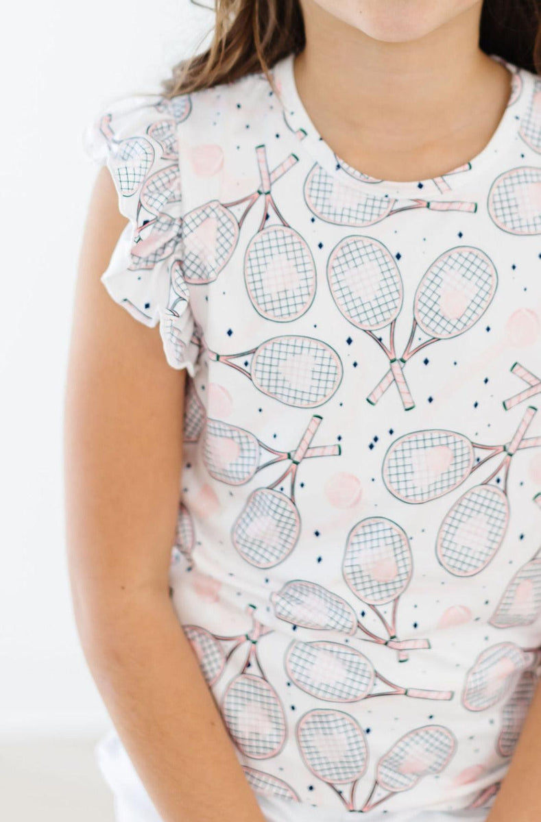 Spiel, Set, Match S/S Rüschen T-Shirt