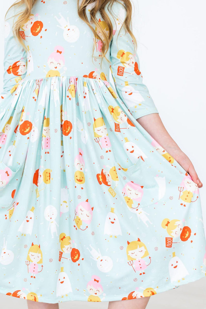 Ghouls wollen nur Spaß haben 3/4 Ärmel Tasche Twirl Kleid
