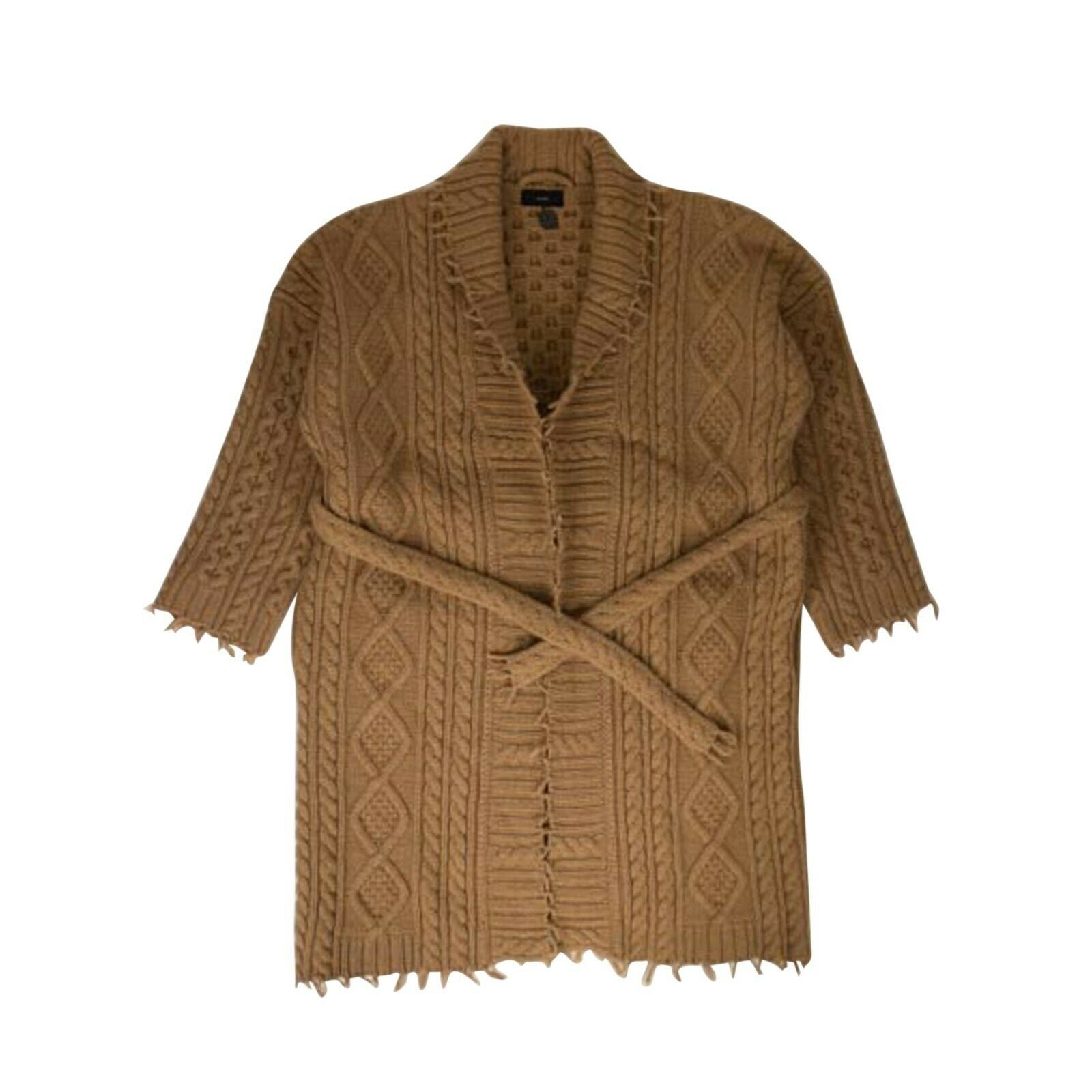 Cable-Strick 'Fisherman' Cardi-Mantel für Herren – Carmel Braun