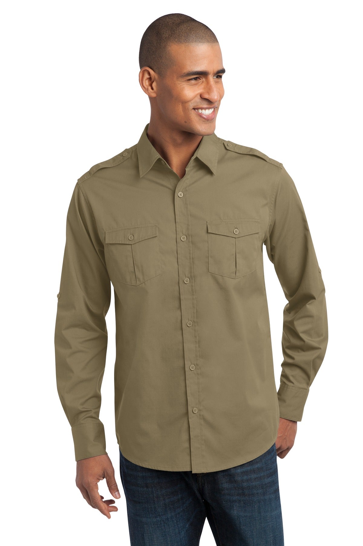 Port Authority Herren Stain-Release Roll Ärmel Twill Hemd S649