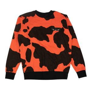 Schwarz-orangefarbenes Camouflage-Sweatshirt für Herren