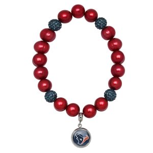 Houston Texans Stretch-Perlen- und Kristallarmband in Rot 7732501872700