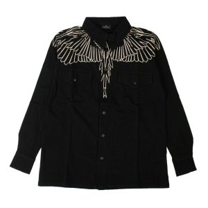 Herren-Hemd mit Knopfleiste „Black Wings“.