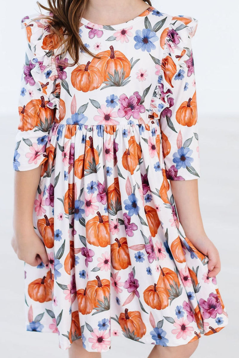 Hey Kürbis Rüschen Twirl Kleid