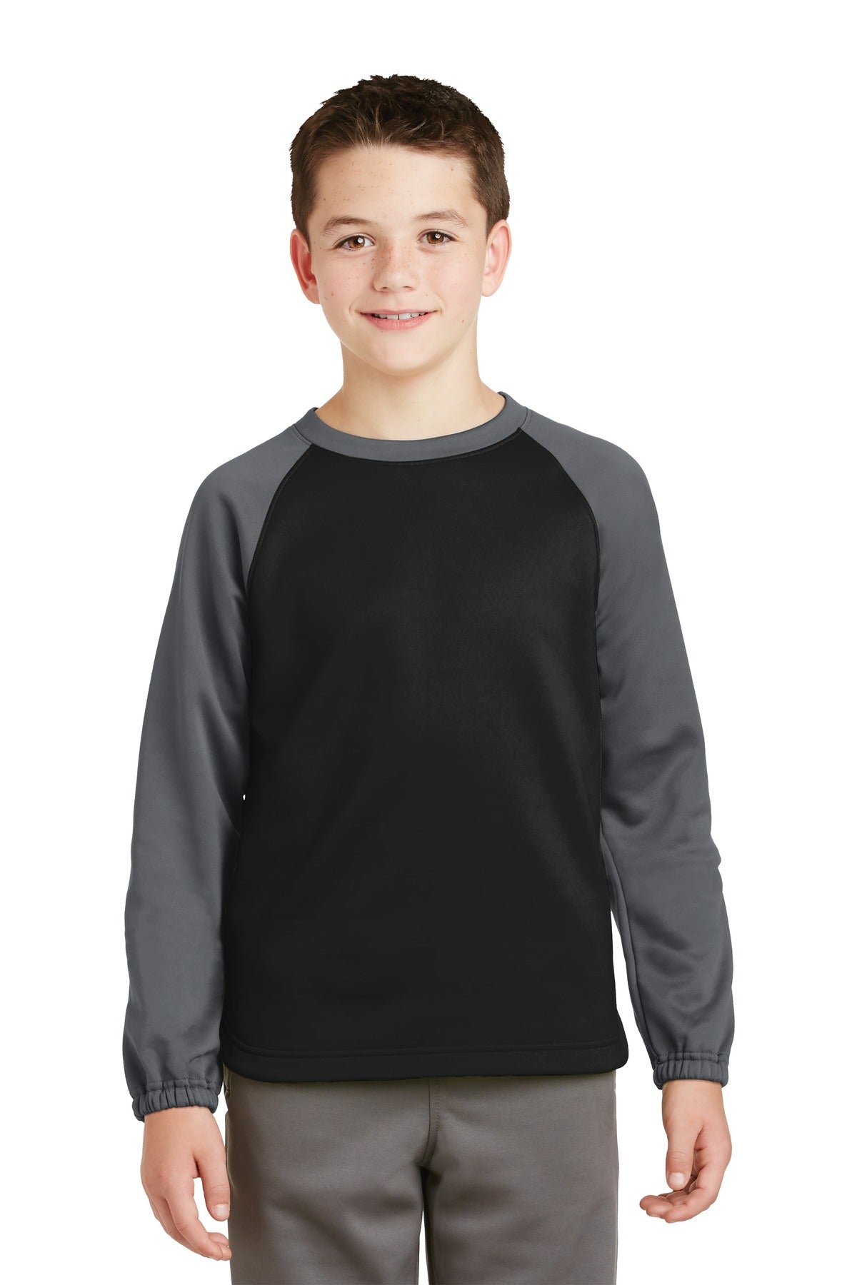 Sport-Tek Jugend Sport-Wick Raglan Colorblock Fleece Rundhalsausschnitt YST242