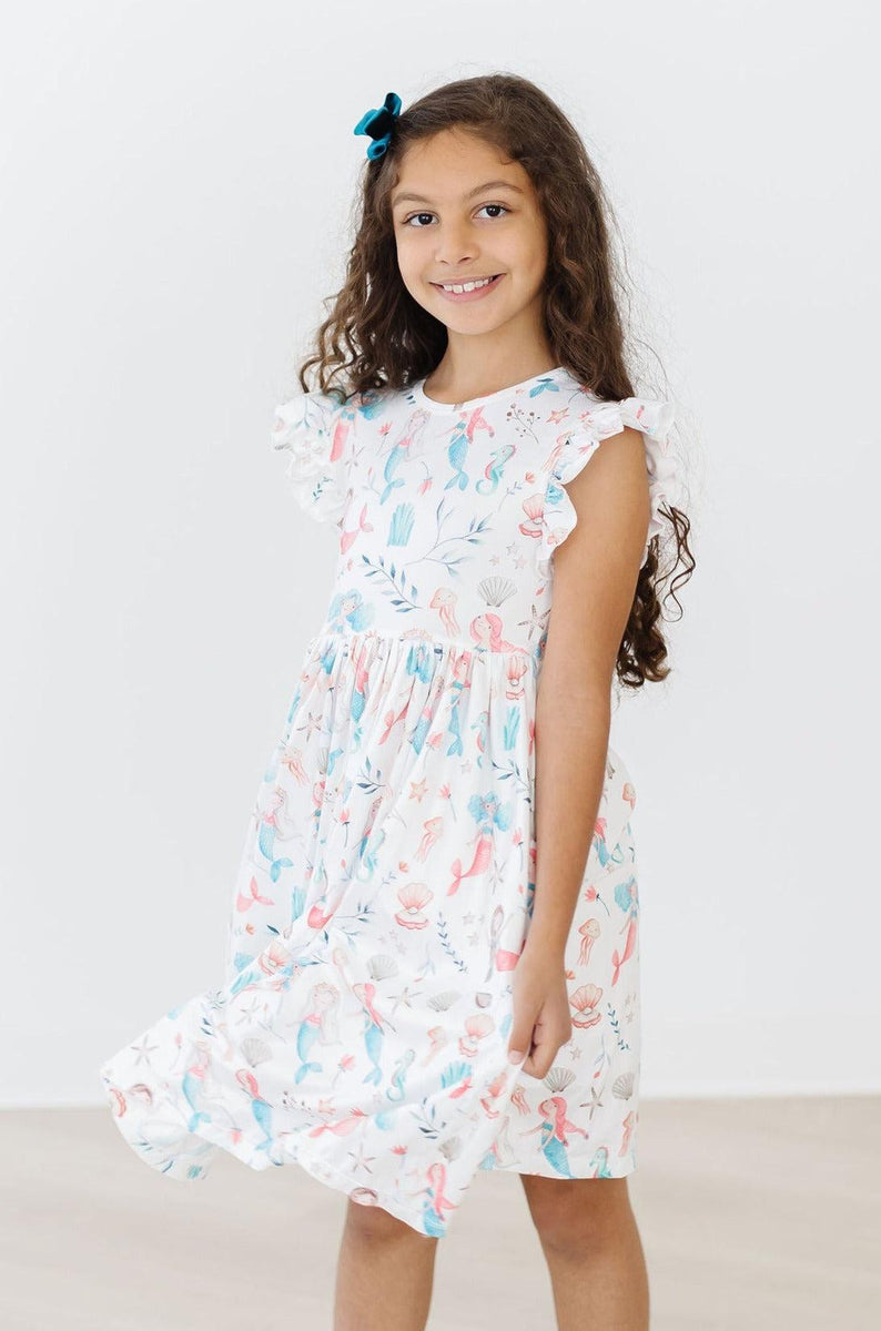 Meerjungfrau Freunde Flutter Ärmel Twirl Kleid