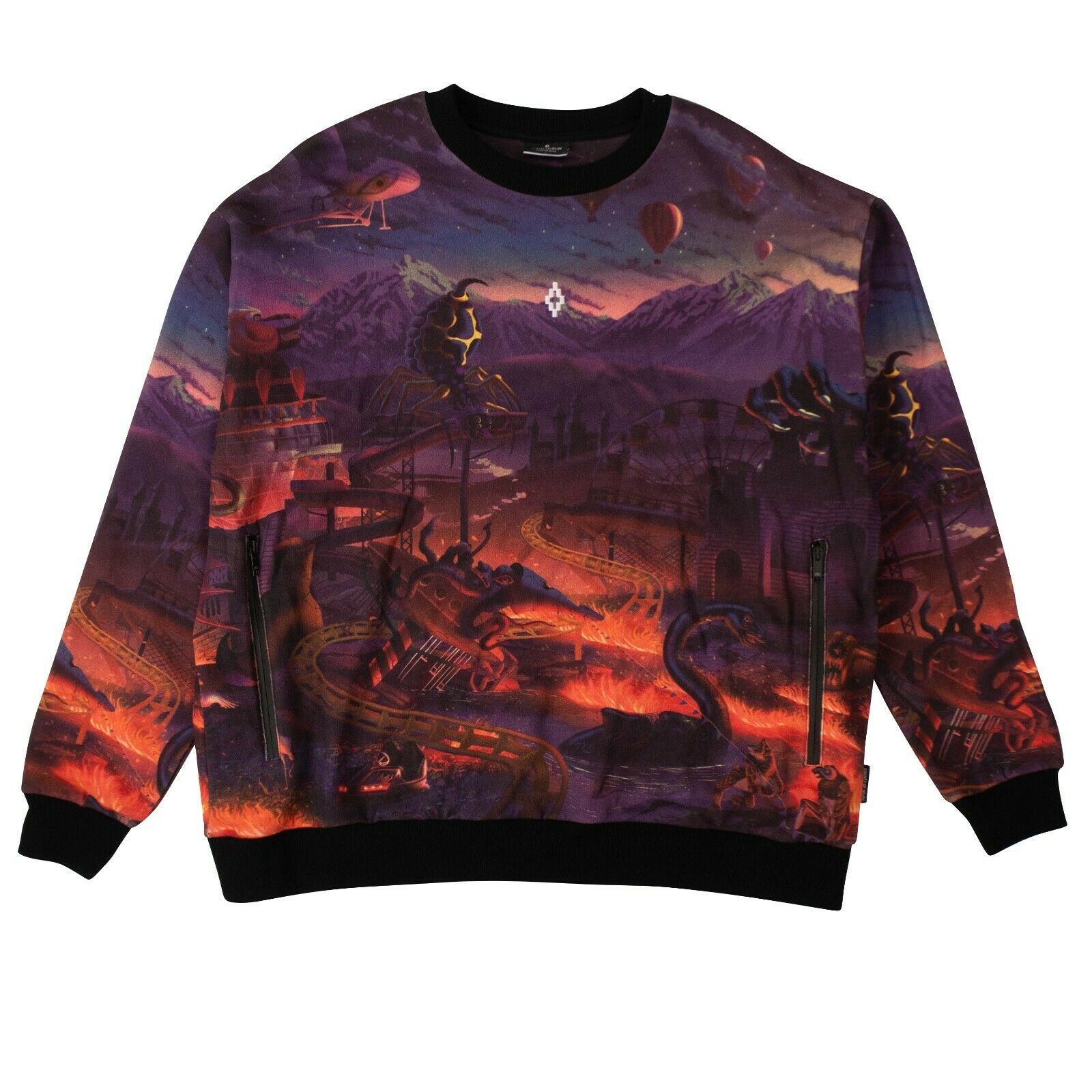 Schwarzes 'Fantasy' Sweatshirt mit Rundhalsausschnitt
