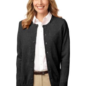 Port Authority Damen-Strickjacke mit Juwel-Ausschnitt. LSW304