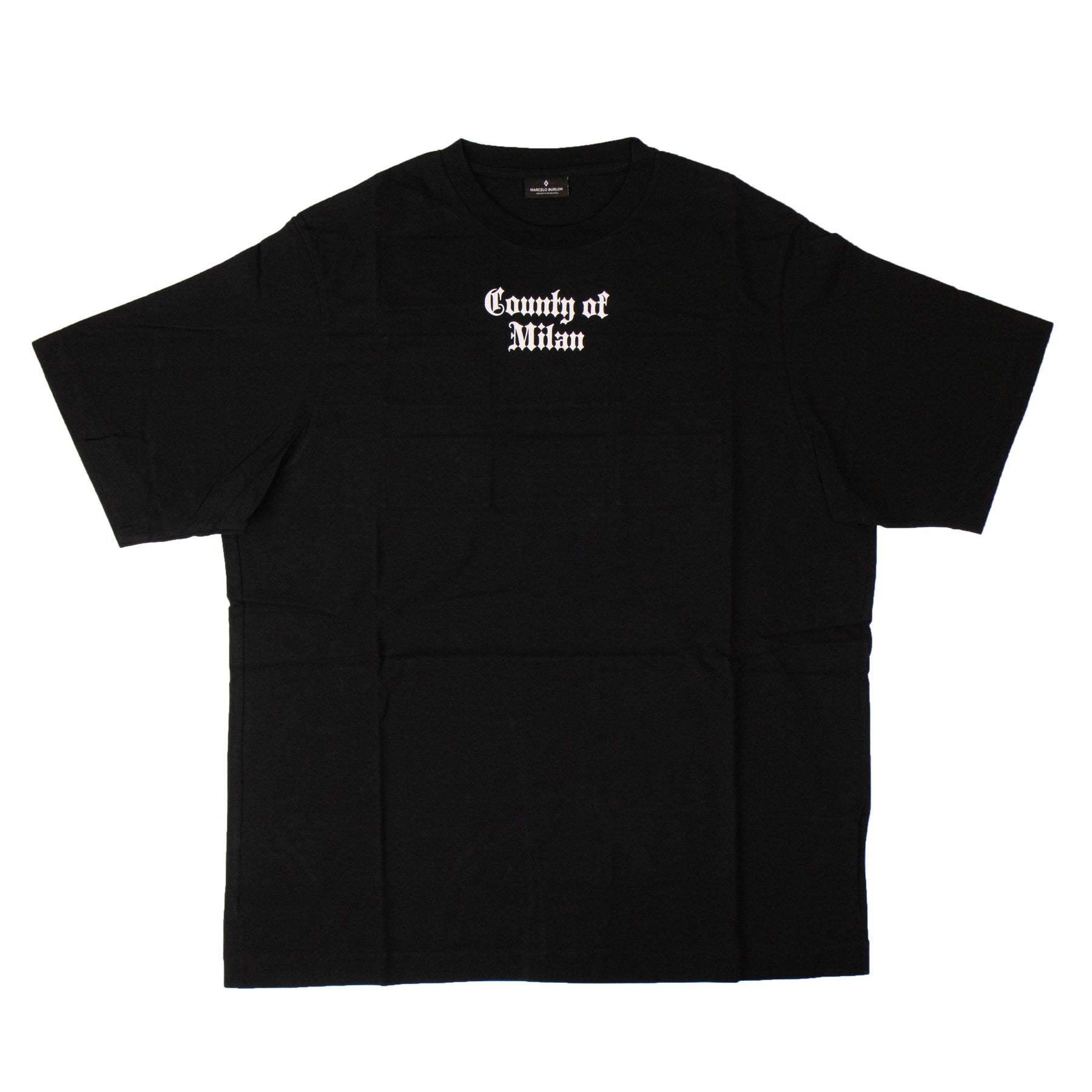 Herren Schwarz Baumwolle Nine Flags Kurzarm T-Shirt