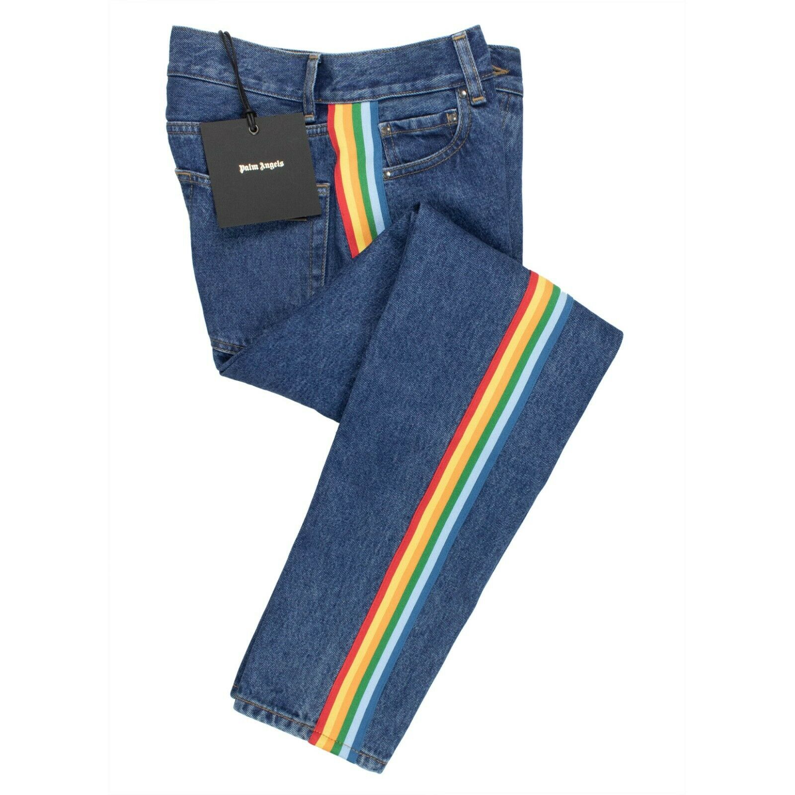 Jeans aus Denim Rainbow Stripe – Blau