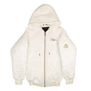 Weißer Puff Kapuzenpullover für Herren