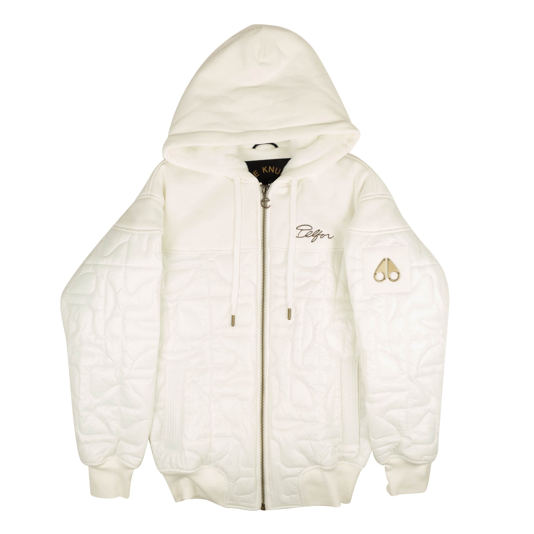 Weißer Puff Kapuzenpullover für Herren