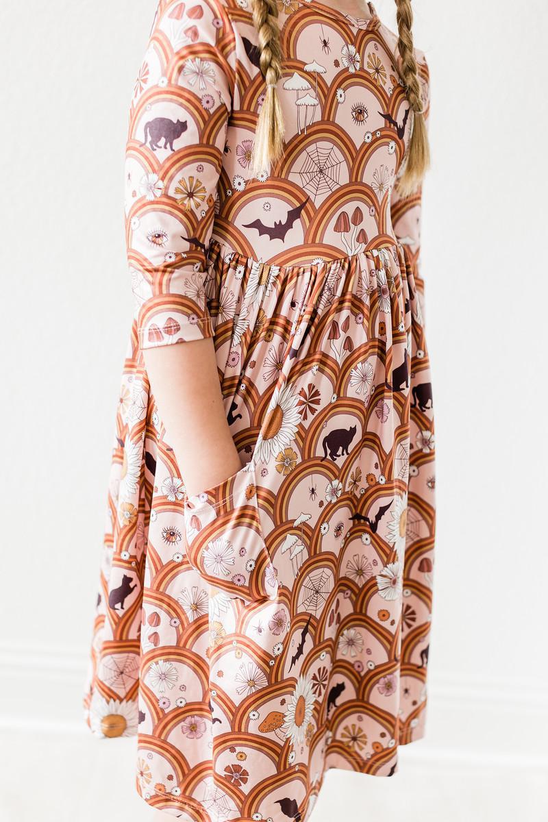Hocus Pocus 3/4-Ärmel Tasche Twirl Kleid