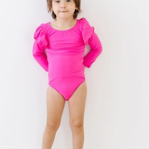 L/S-Trikot mit Flatterärmeln in Pink