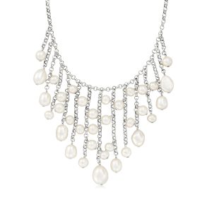 Ross-Simons 5.5-10.5mm Fringe Halskette mit Zuchtperlen in Sterling Silber