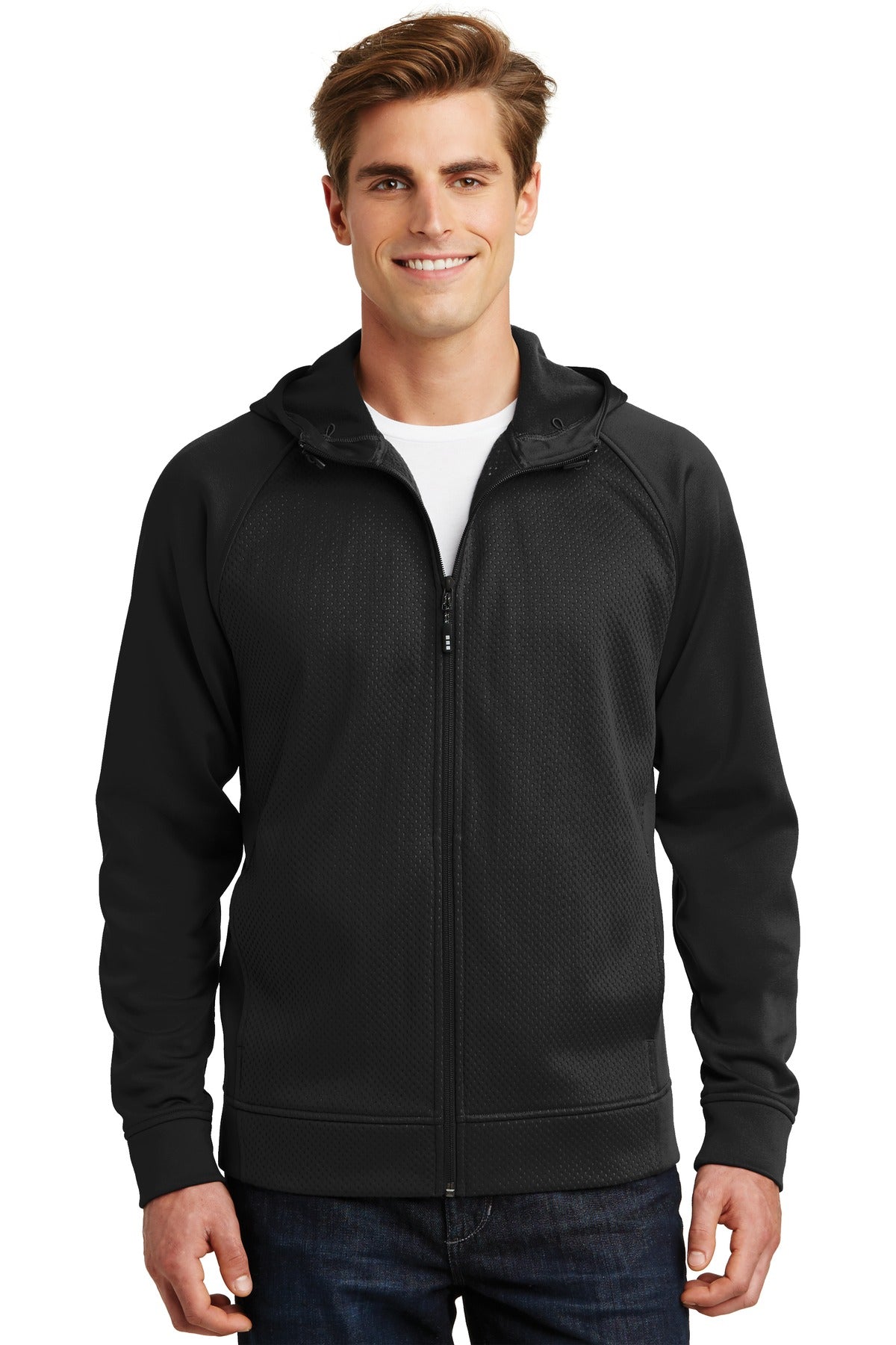 Sport-Tek Damen Rival Tech Fleece durchgehender Reißverschluss Kapuzenjacke