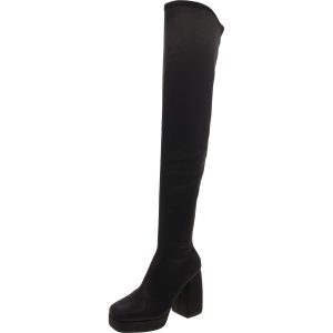 Die Uplift Satin-Overknee-Stiefel mit Blockabsatz