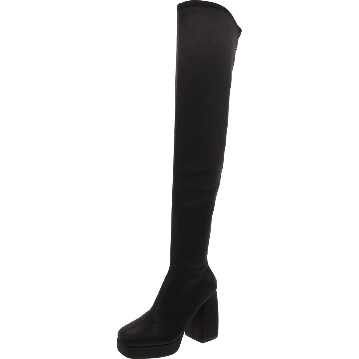 Die Uplift Block Heel Satin Overknee Stiefel