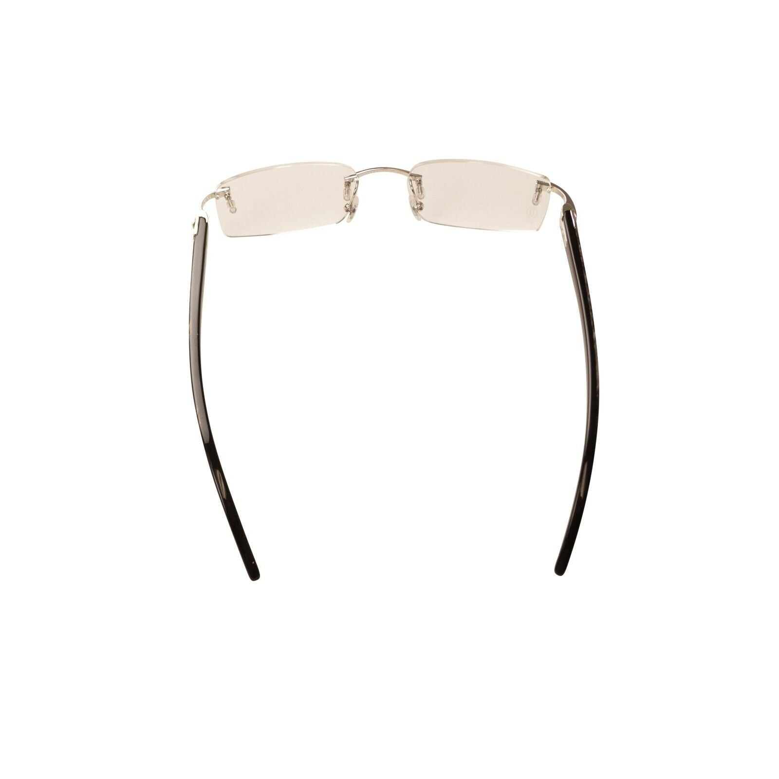 Silberne und schwarze Rechteck Buffalo Horn Brillen