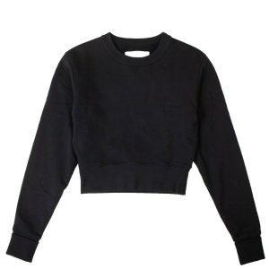 Marineblaues Sweatshirt mit Rundhalsausschnitt 7151167766588