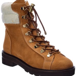 Stuart Weitzman Wildleder- und Shearling-Stiefelette