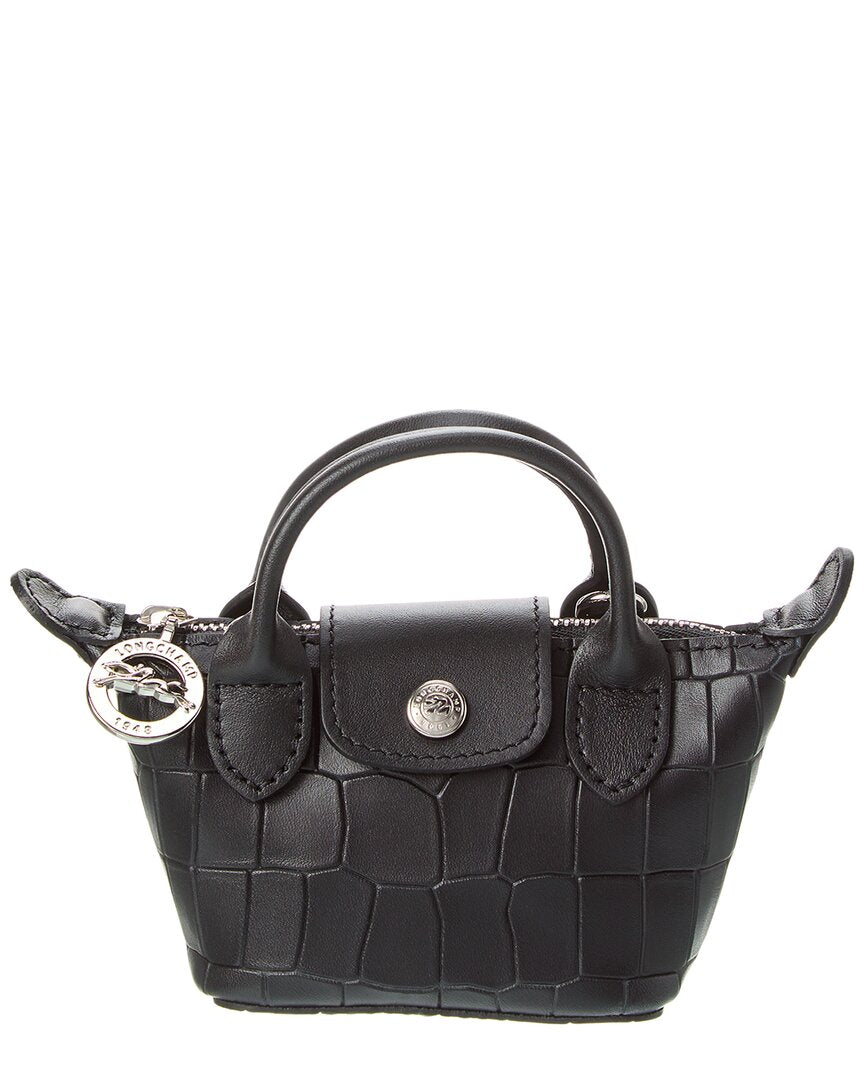 Longchamp Le Pliage Cuir XXS Croc-geprägte Ledertasche